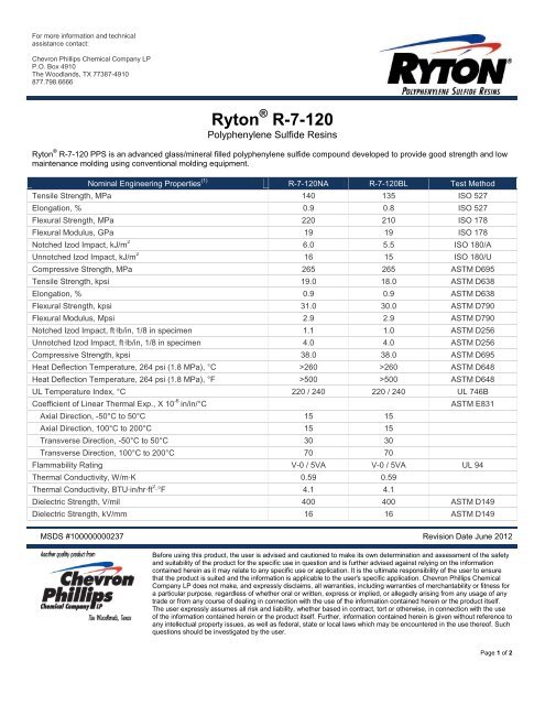 Ryton R-7-120 - Chevron Phillips Chemical Company