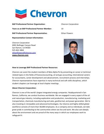 BAP Professional Partner Organization: Chevron ... - Beta Alpha Psi