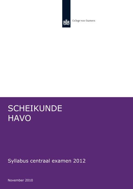 Syllabus Scheikunde havo - NVON