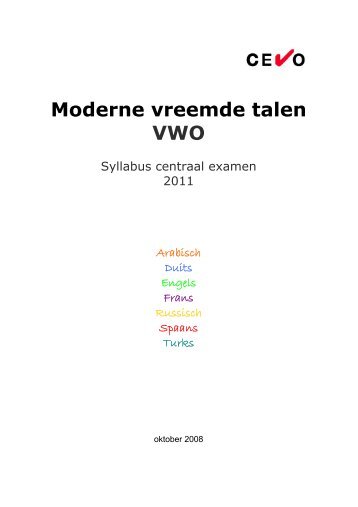 Syllabus moderne vreemde talen, vwo - Examenblad.nl
