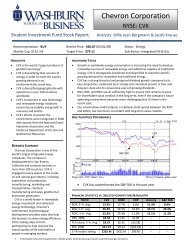 Student Investment Fund Stock Report