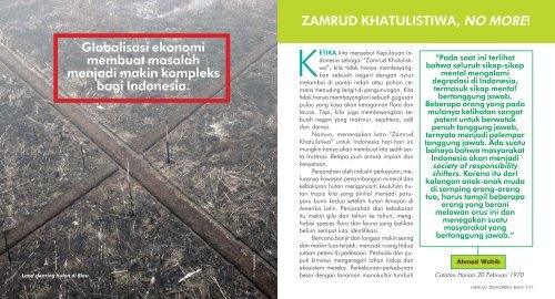 Menjadi Environmentalis Itu Gampang - Evolusi Alam