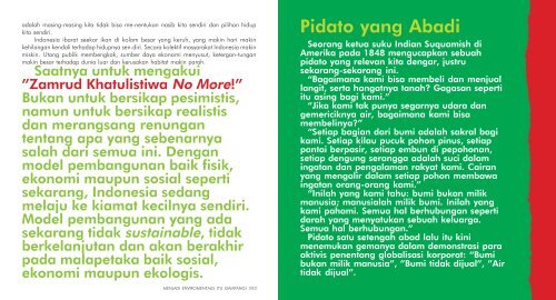 Menjadi Environmentalis Itu Gampang - Evolusi Alam