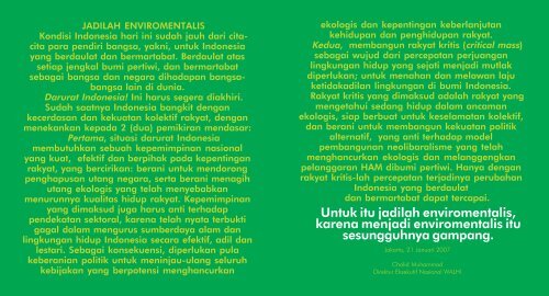 Menjadi Environmentalis Itu Gampang - Evolusi Alam