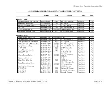 Appendix F RCRA - Western Pennsylvania Conservancy