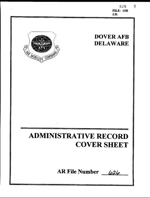daily field activity log - Air Mobility Command Administrative Record