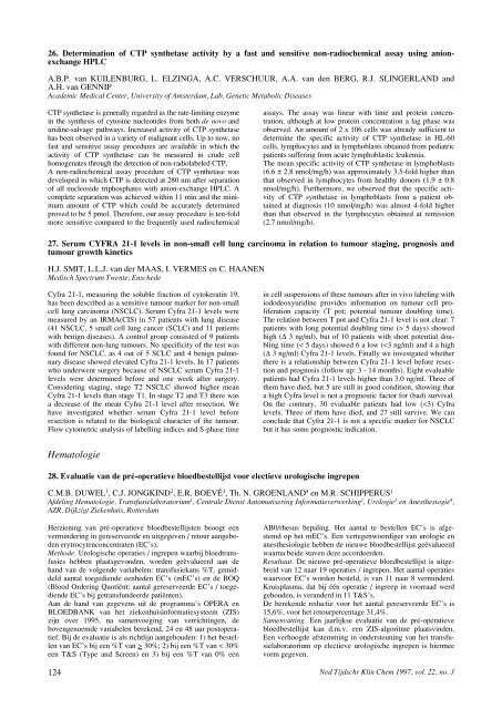 Klinische (bio)chemie en methodologie - NVKC