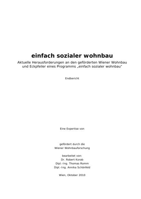 einfach sozialer wohnbau - raum & kommunikation