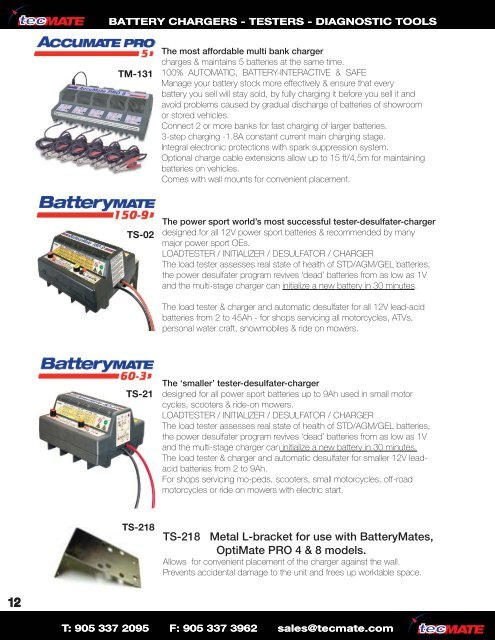 BATTERY CHARGERS DIAGNOSTIC TOOLS BATTERY TESTERS