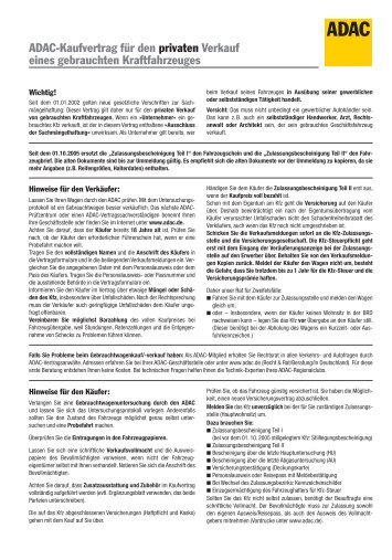 Adac-Kaufvertrag Adac-Kaufvertrag