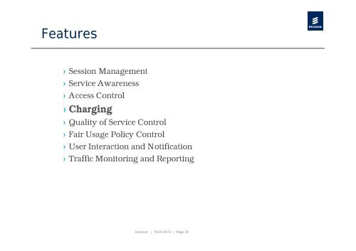 Integrated Policy Control & Charging Architecture for Mobile ...