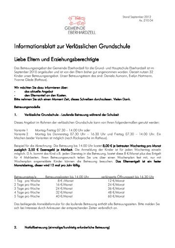 Informationsblatt - Gemeinde Eberhardzell