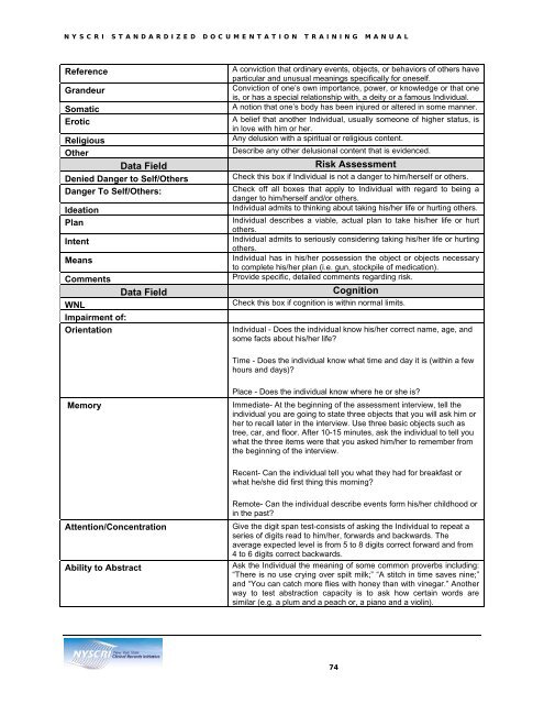 Mental Status Exam - MTM Services