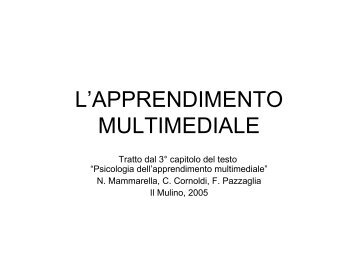 L'APPRENDIMENTO MULTIMEDIALE - ISISS Morciano