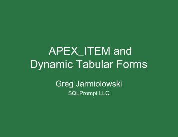 APEX_ITEM and Dynamic Tabular Forms