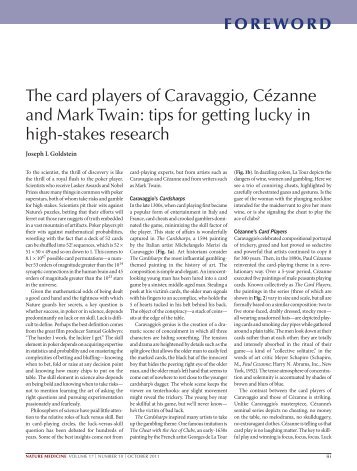 the card players of caravaggio, cézanne and mark twain: tips for ...