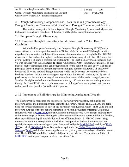 Global Drought Monitoring Service through the GEOSS Architecture ...