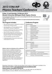 STAV/AIP VCE Physics Teachers - Science Victoria