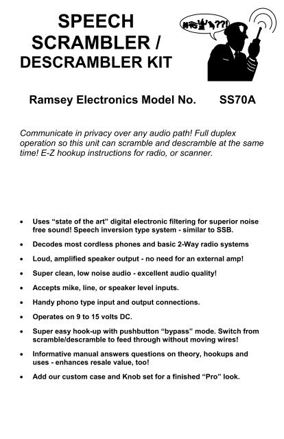 Speech Scrambler/ Descambler - Ramsey Electronics