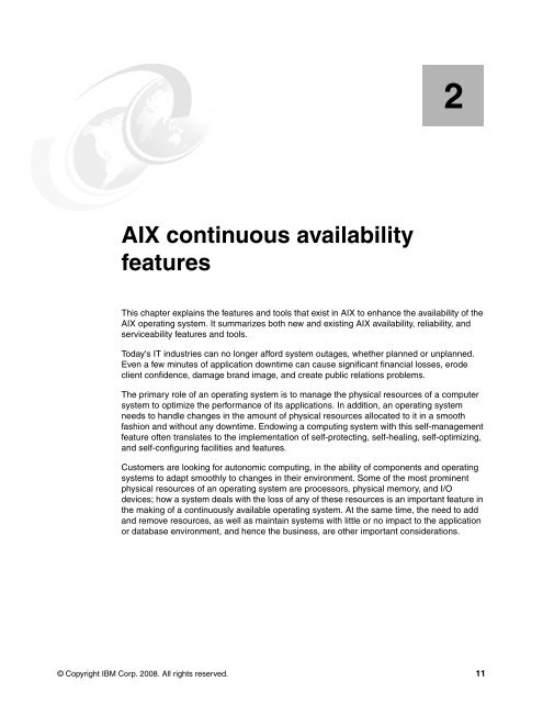 IBM AIX Continuous Availability Features - IBM Redbooks