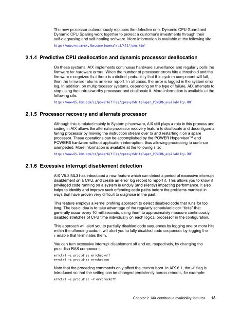 IBM AIX Continuous Availability Features - IBM Redbooks