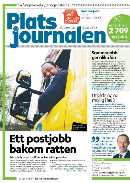 Platsjournalen 21 2011 - Arbetsförmedlingen