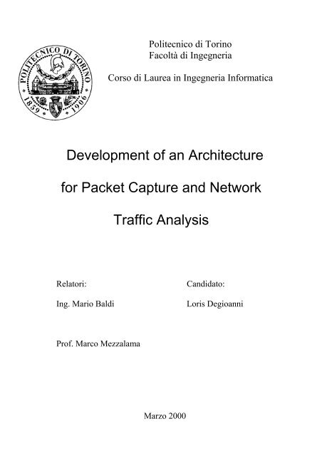 Development of an Architecture for Packet Capture and Network ...