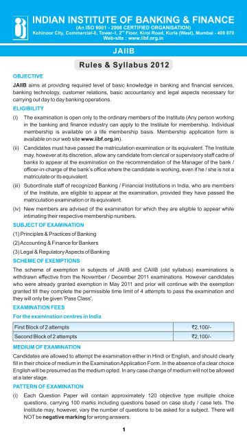 Certificate Courses - IIBF