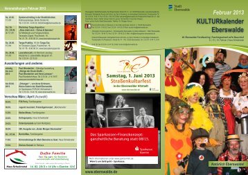 KULTURkalender Eberswalde Februar 2013 - Stadt Eberswalde