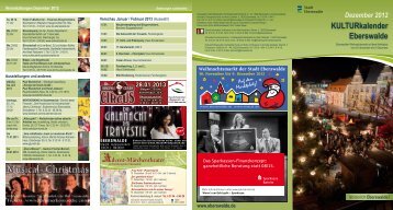 KULTURkalender Eberswalde Dezember 2012 - Stadt Eberswalde