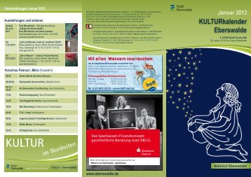 KULTURkalender Eberswalde Januar 2013 - Stadt Eberswalde