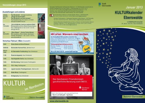 KULTURkalender Eberswalde Januar 2013 - Stadt Eberswalde