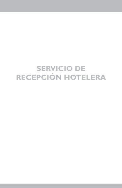 servicio de recepción hotelera - Fundación Turismo para Todos