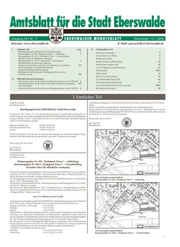 UND HAUSVERWALTUNGS-GMBH AKTUELL - Stadt Eberswalde