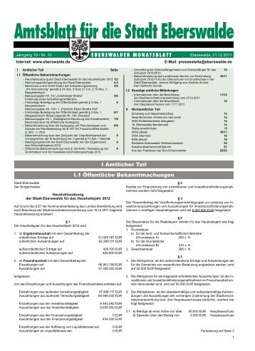 UND HAUSVERWALTUNGS-GMBH AKTUELL ... - Stadt Eberswalde