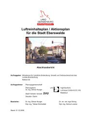 Luftreinhalteplan / Aktionsplan für die Stadt Eberswalde