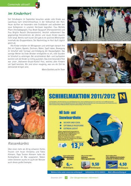 Der Bürgermeister informiert, Folge 6, Dezember 2011 - in Laxenburg