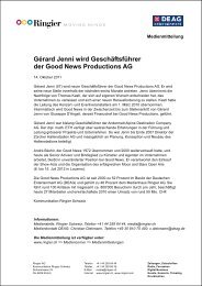 Gérard Jenni wird Geschäftsführer der Good News ... - Ringier