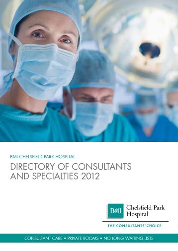 DIRECTORy Of CONSULTANTS AND ... - BMI Healthcare