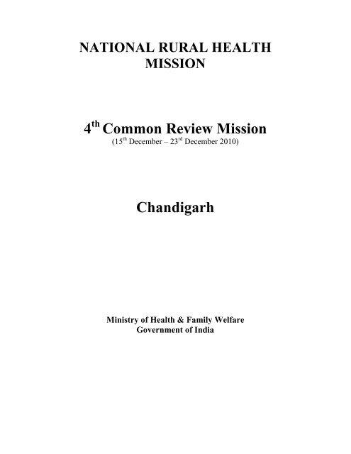 4 Common Review Mission Chandigarh National Health Systems