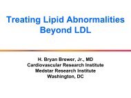 Treating Lipid Abnormalities Beyond LDL - Washington Hospital ...