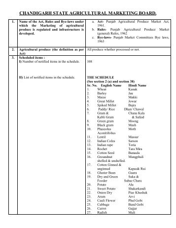 chandigarh state agricultural marketing board. - COSAMB