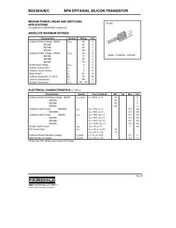 BD239/A/B/C NPN Epitaxial Silicon Transistor - EBG - Darmstadt