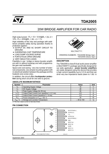 20W BRIDGE AMPLIFIER FOR CAR RADIO
