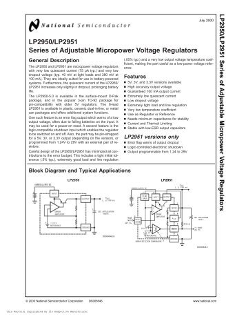 LP2950/LP2951 Series of Adjustable Micropower Voltage Regulators