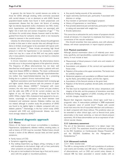 ESC Guidelines on the diagnosis and treatment of peripheral artery ...