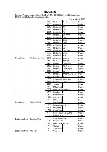 Bioliste 01-07 - SCHAUMANN