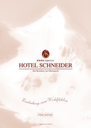 PREISE - Hotel Schneider Obertauern