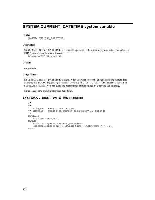 Oracle Forms Developer – Form Builder Reference, Volume 1