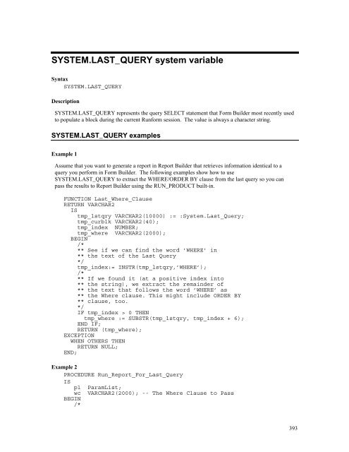 Oracle Forms Developer – Form Builder Reference, Volume 1